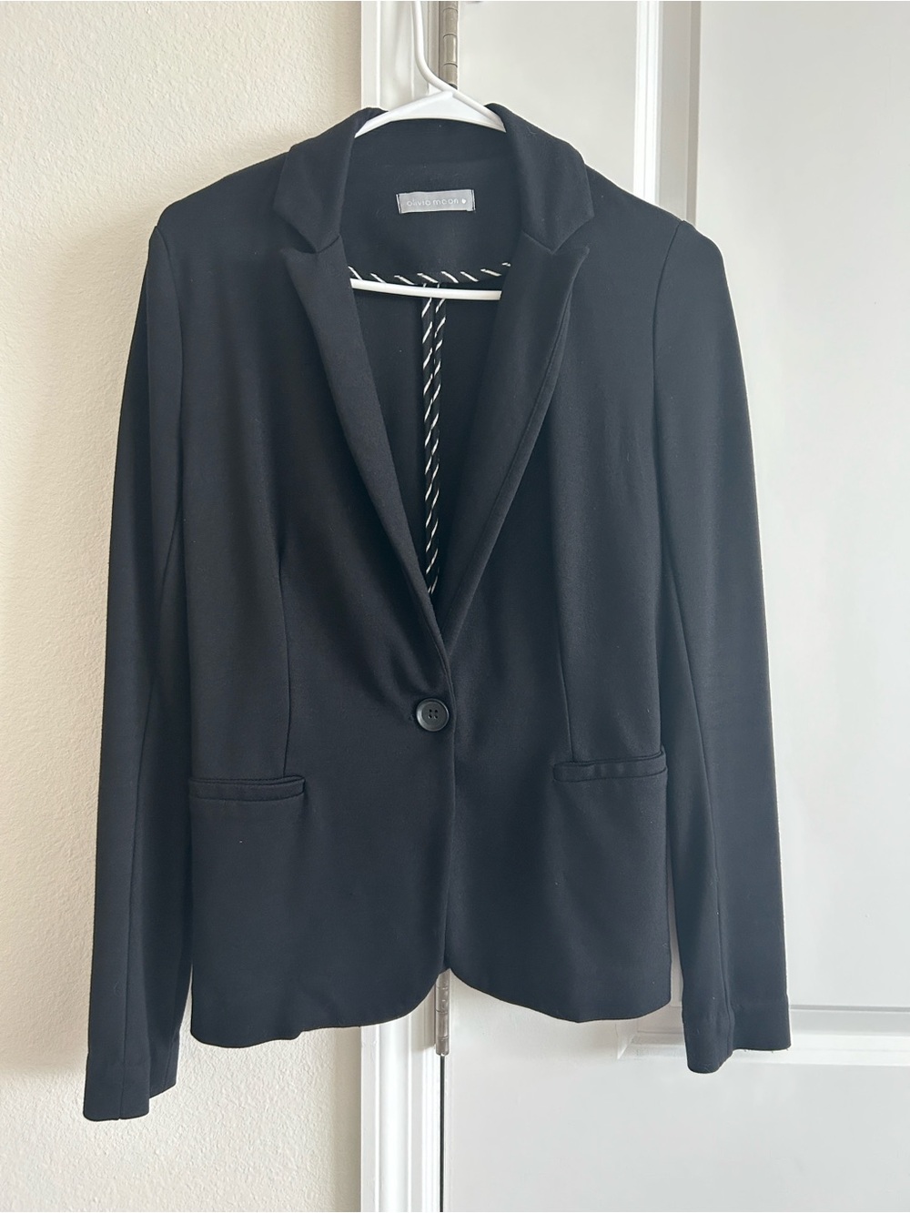 Olivia Moon Black Knit Blazer with Button